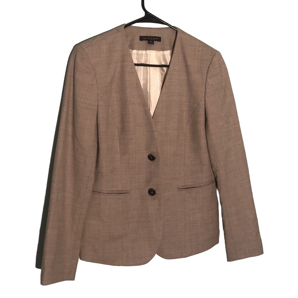 Brooks Brother Tan Wool Two Button Chic Blazer Jacket Classic fit Suit Size 10
